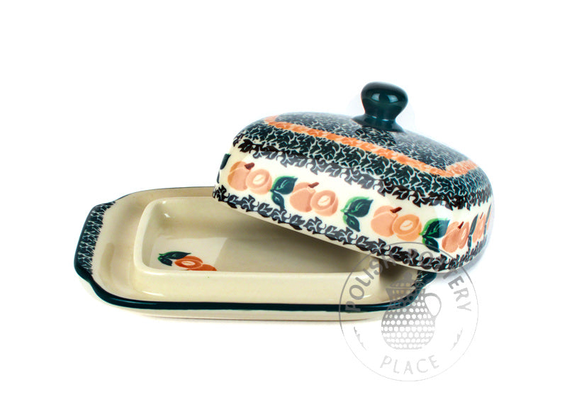 Large Butter Dish - Peaches