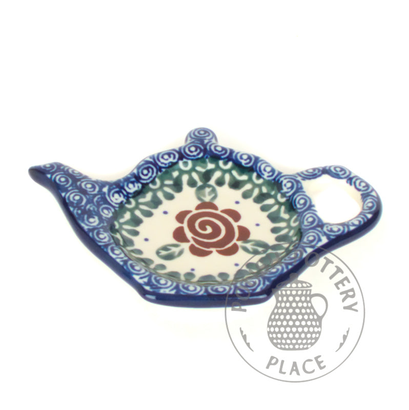 Tea Bag Rest Brown Swirl Flowers