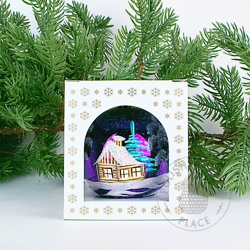 Small Polish Glass Ornament - Shiny Purple - Cabin & Watermill