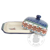 Large Butter Dish - Brown Swirl Flowers