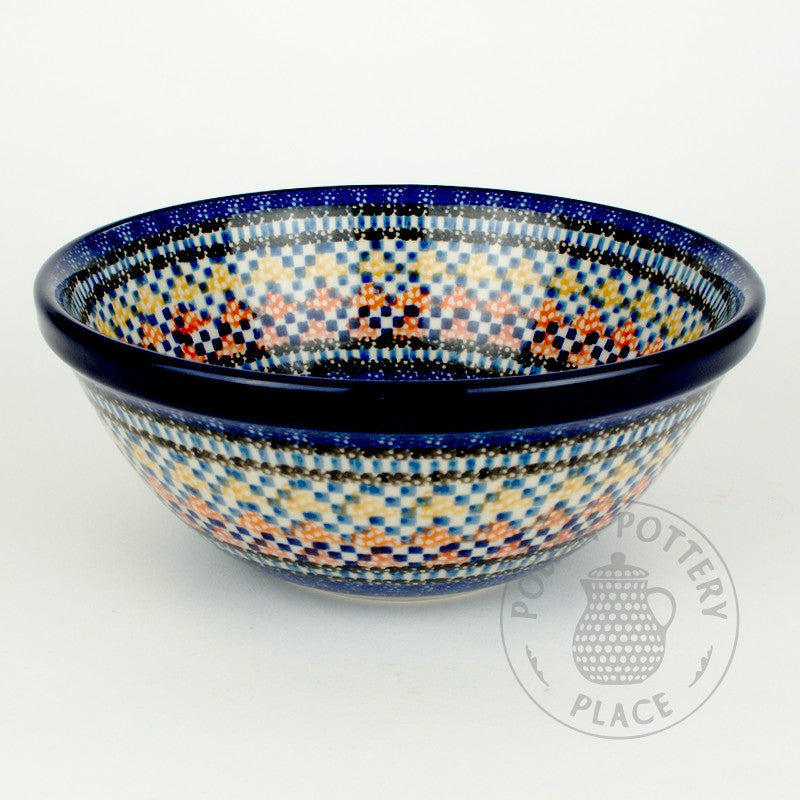 Serving Bowl - 6.75" - Checkered Tiles UNIKAT