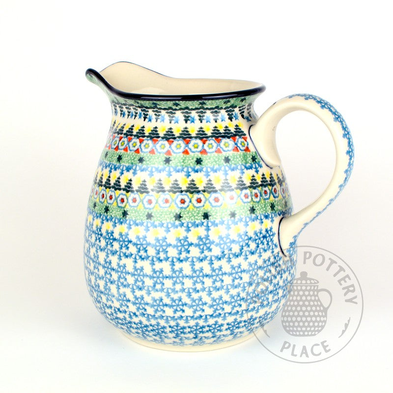Large Pitcher - Christmas Ribbons UNIKAT