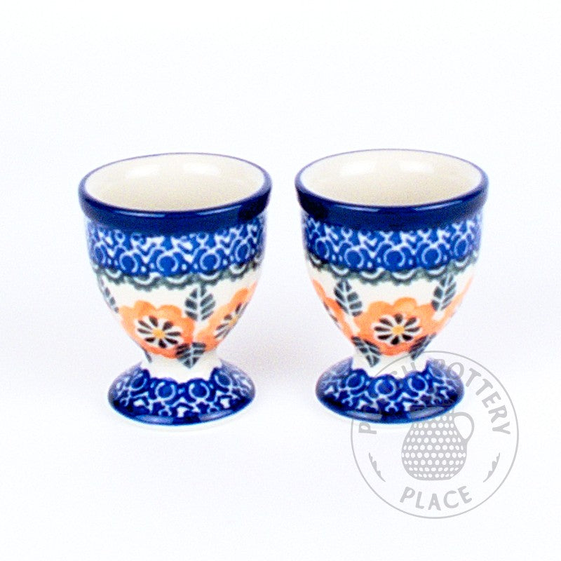 S/2 Egg Cups - Coral Flower Ring