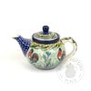Round Teapot - 14 oz - Red Rooster UNIKAT
