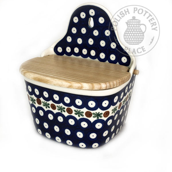 Salt Box with Lid - Polish Pottery