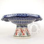 Fluted Cake Stand - Red Botanica