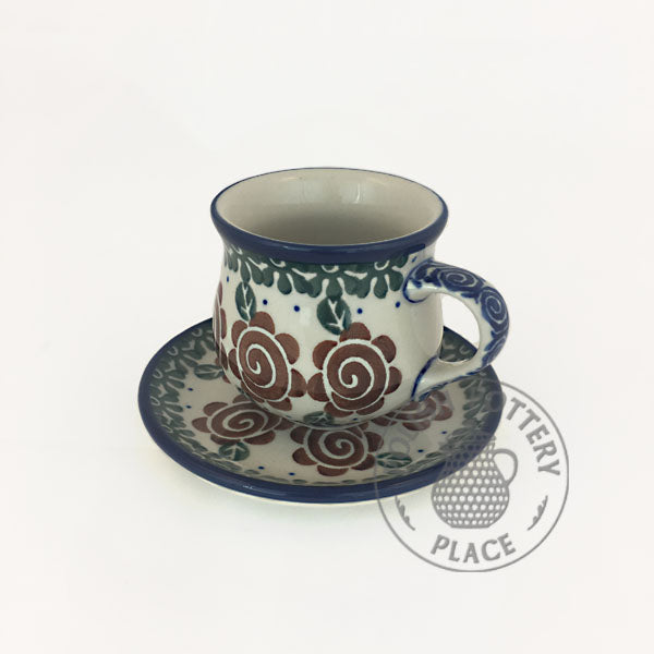 Demitasse Cup and Saucer - Polish Pottery
