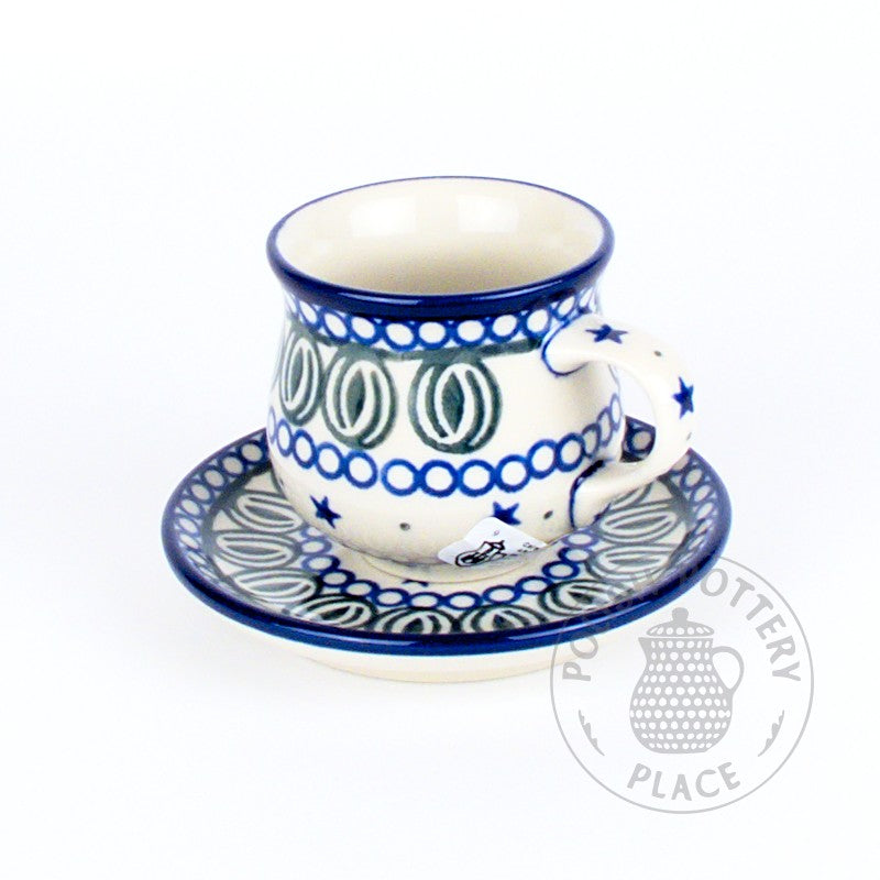 Demitasse Cup and Saucer - Polish Pottery