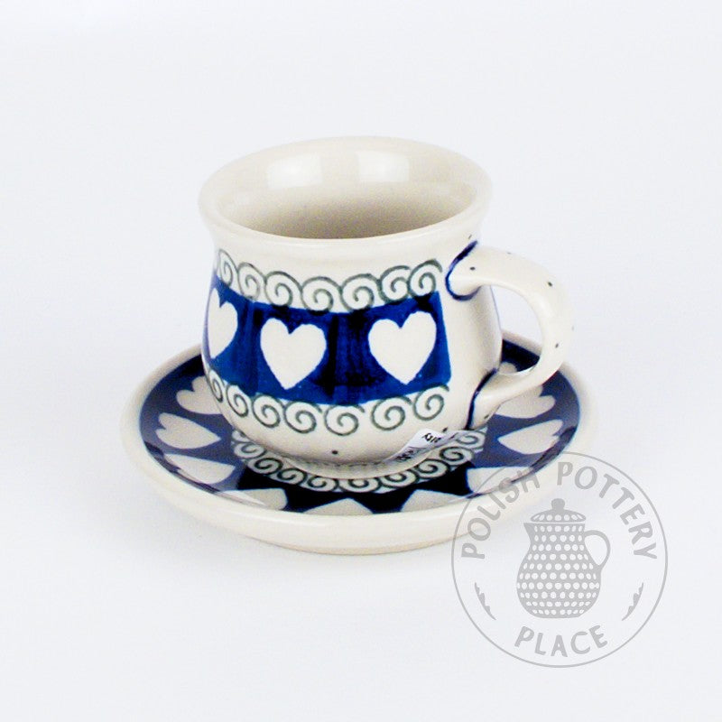 Demitasse Cup and Saucer - Fern Hearts