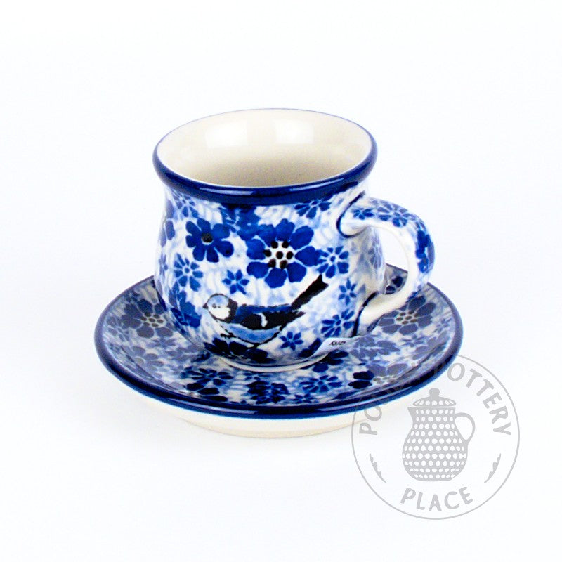 3.5oz Demitasse Cup and Saucer - Chickadee