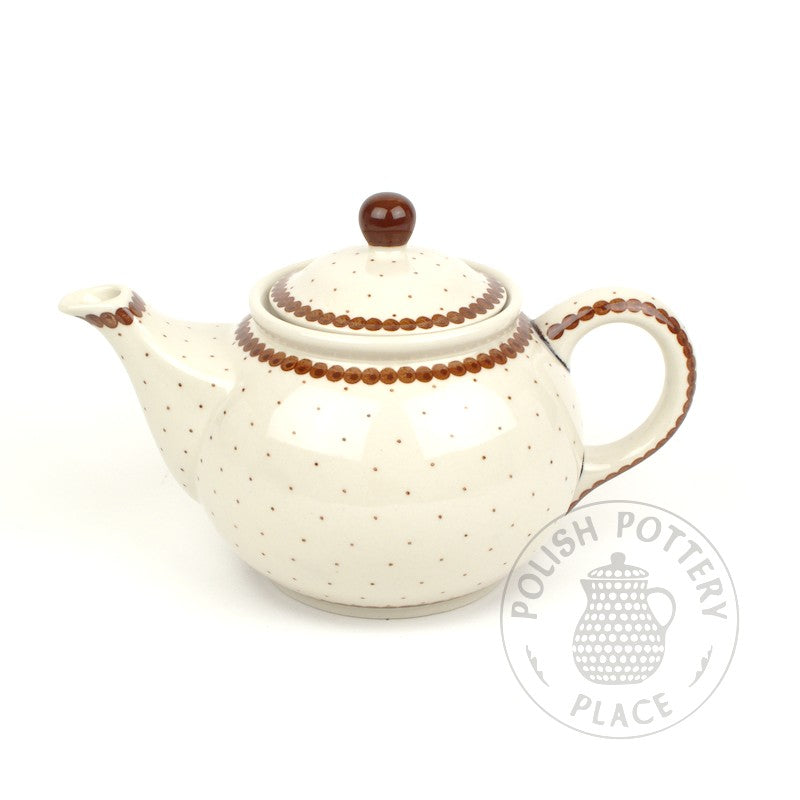 Round Teapot - 30 oz - Brown Poppy Seed