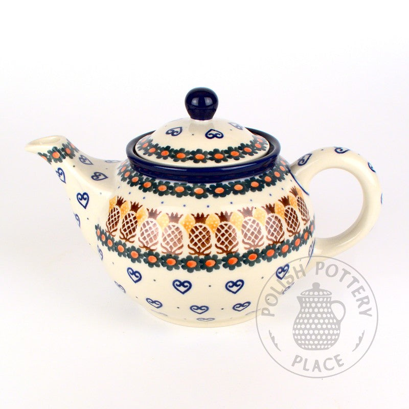 Round Teapot - 30 oz - Pineapple Hearts
