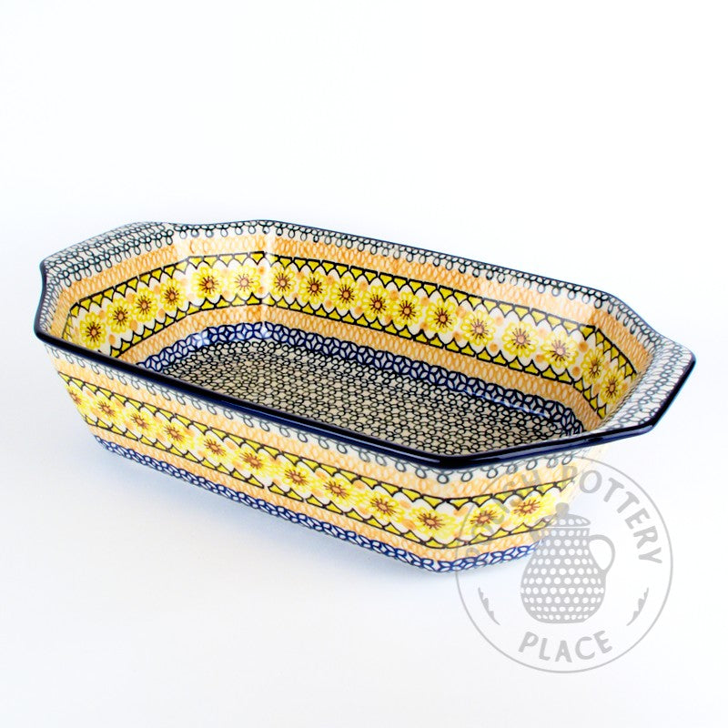 Baker with Handles - Geometric Sunflowers