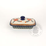 Butter Dish - Big Salmon Flowers