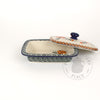 Butter Dish - Big Salmon Flowers