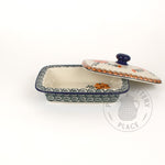 Butter Dish - Big Salmon Flowers