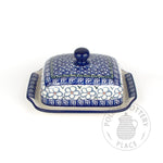 Large Butter Dish - Denim Flowers