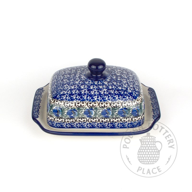 Large Butter Dish - Blue Poppies