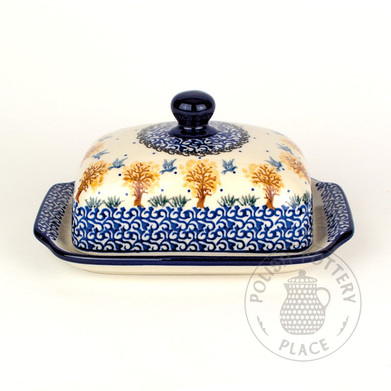 Large Butter Dish - Fall Trees