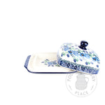 Large Butter Dish - Blue Wildflowers