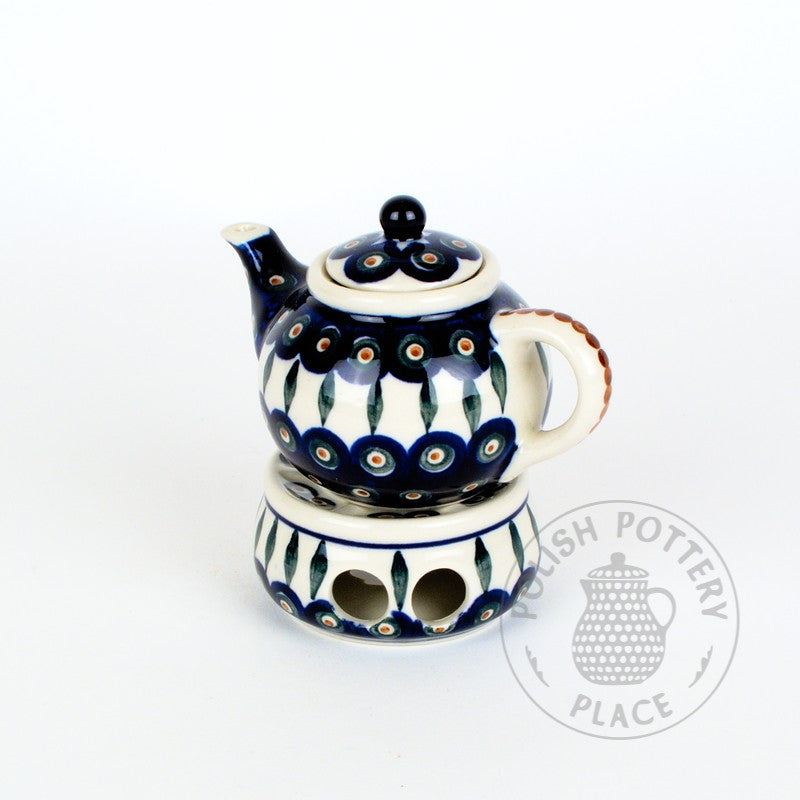 Mini Teapot & Warmer - Traditional Peacock