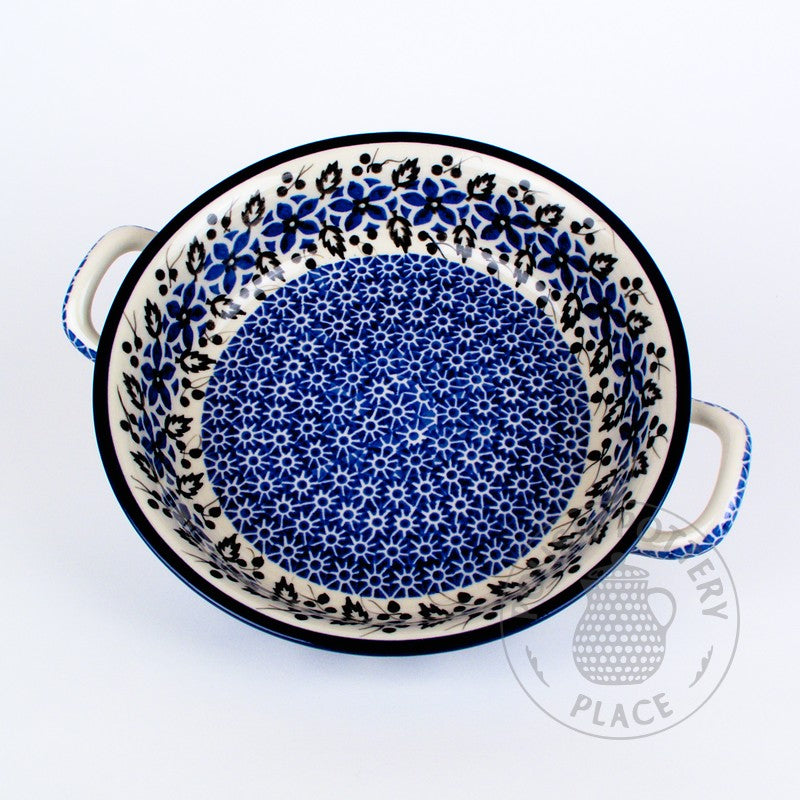 Small Round Baker with Handles - Black Currant Meadow