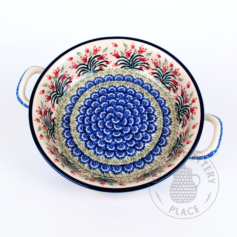 Small Round Baker with Handles - Polish Pottery