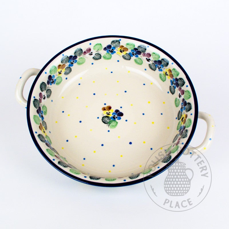Small Round Baker with Handles - Polish Pottery