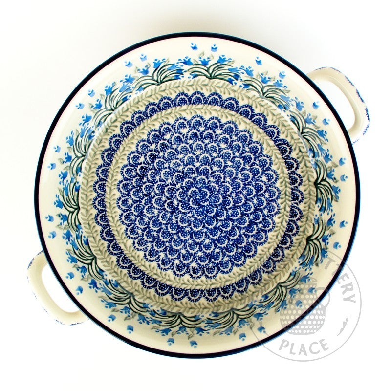 Large Round Baker with Handles - Polish Pottery