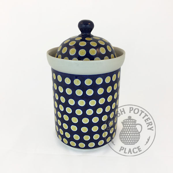 Classic Canister - 9" - Yellow Polka Dots
