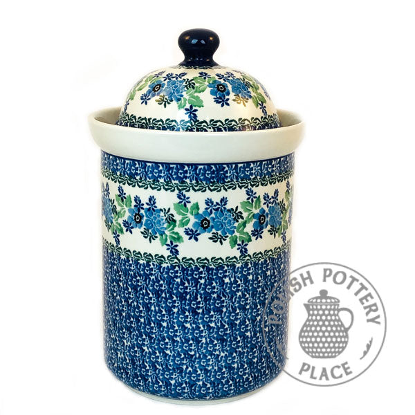 Large Canister - Blue Wildflowers
