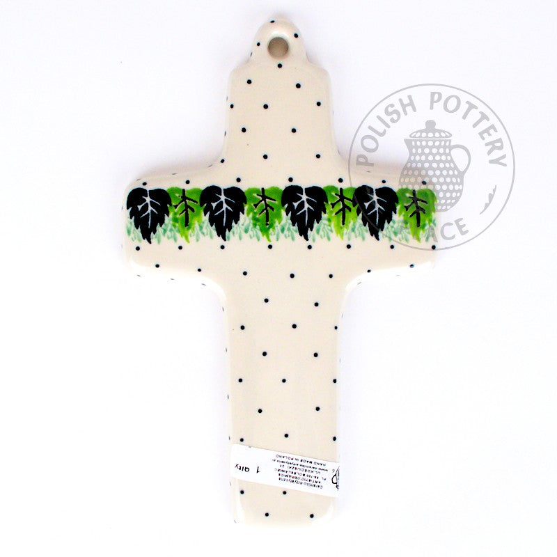 Large Hanging Cross - Birch Leaves