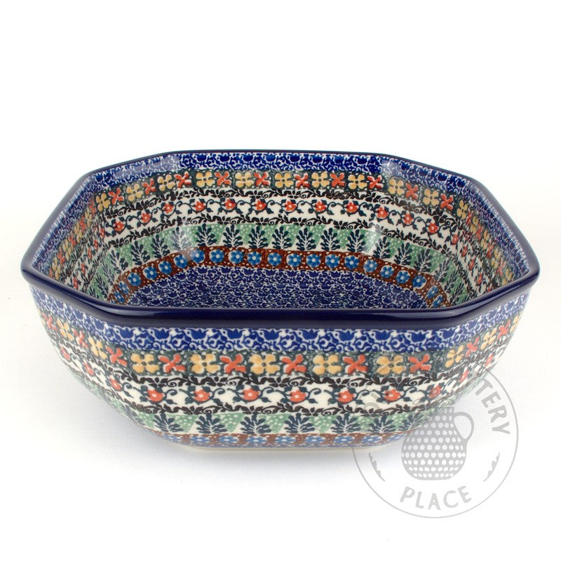 Square Serving Bowl - Blooming Terrace UNIKAT