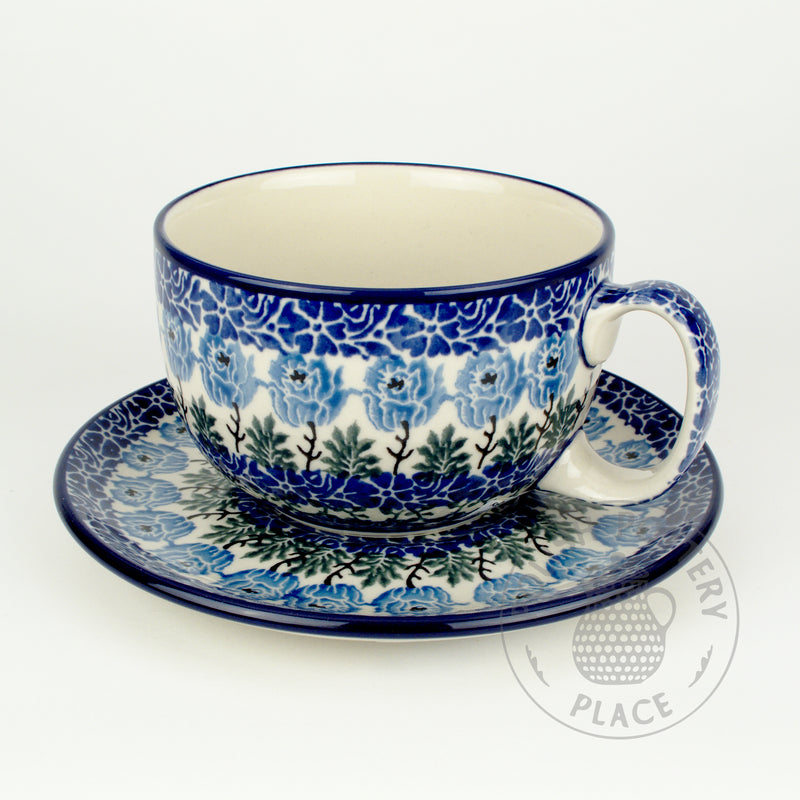 Cup & Saucer Set - Blue Roses