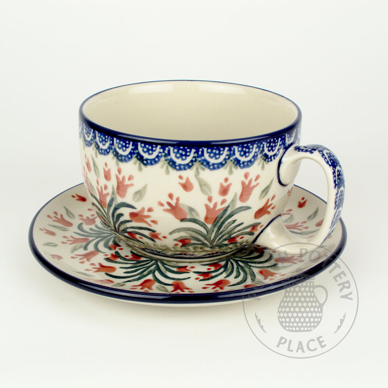 Cup & Saucer Set - Purple Tulips