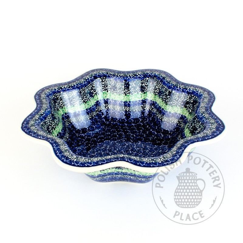 Scalloped Deco Bowl - Blue Meadow