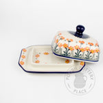Small Butter Dish - Pink Flowers