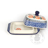 Small Butter Dish - Large Coral Flowers