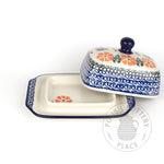 Small Butter Dish - Large Coral Flowers