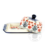 Small Butter Dish - Red Botanica