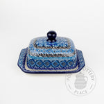 Small Butter Dish - Blue Arabesque UNIKAT