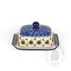 Small Butter Dish - Blue Leaf Sunflowers UNIKAT