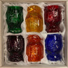 Set of Six Crystal Shot Glasses - Multi-Color