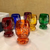 Set of Six Crystal Shot Glasses - Multi-Color