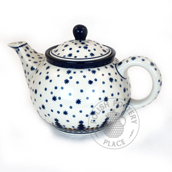 Round Teapot - 30 oz - Snowfall