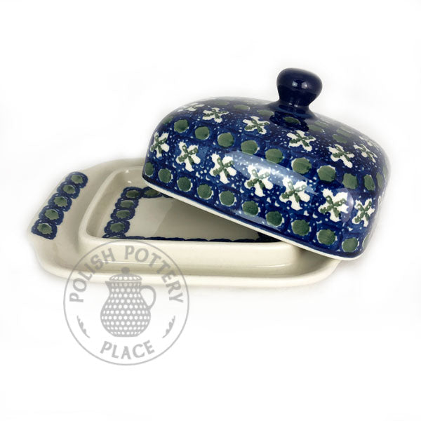 Large Butter Dish - Dots and Crosses