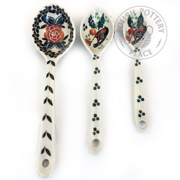 Large, Medium, Small Spoon Set - Polish Pottery