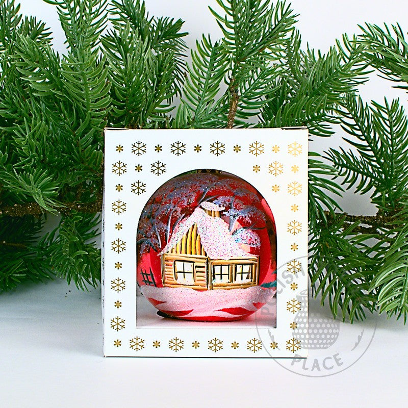 Small Polish Glass Ornament - Shiny Red - Cabin & Lodge