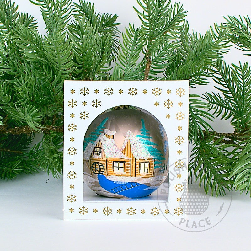 Small Polish Glass Ornament - Marbled Lavender - Watermill & Cabin