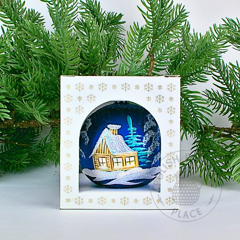 Small Polish Glass Ornament - Matte Cobalt - Two Cabins